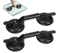 Lot de 2 ventouses en verre robustes, capacité de levage de 100 kg en aluminium - Extracteur professionnel de ventouses en verre et ventouse pour grand verre, carrelage et débosselage