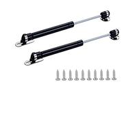 Lot de 2 vérins à gaz 80 N/8,2 kg - Support de levage de sécurité - amortisseur à gaz et ouverture douce - Tête télescopique en caoutchouc - 15,2 cm de long - Noir