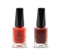 Lot de 2 vernis à ongles halal infusé au henné - Perméables - Végétalien - Longue durée - Pas besoin d'UV - Grenat - Rouge impérial