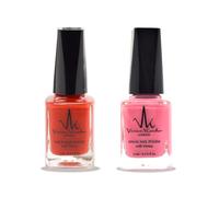 Lot de 2 vernis à ongles halal infusé au henné - Perméables - Végétalien - Longue durée - Pas besoin d'UV (Zara, Rouge impérial)