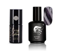 Lot De 2 Vernis Semi Permanent Contrast Violet Et Argenté Multicolore