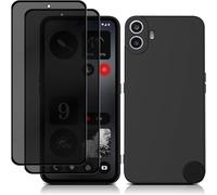 Lot De 2 : Verre Trempé Anti-Espion + Coque Silicone Souple Anti-Choc Et Anti-Rayures Pour Nothing Cmf Phone 1 - Noir