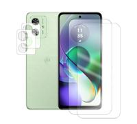 Lot de 2 Verre trempé compatible pour Motorola Moto G54 5G 6,5"" XT2343-1 XT2343-2 / Motorola Moto G55 5G 6,49"" + lot de 2 Verre trempé Protecteur d'objectif camera arrière - Visiodirect -