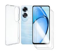 Lot de 2 Verre trempé Compatible pour Oppo A60 4G CPH2631 6.67"" + Coque de protection transparente souple silicone - Visiodirect -