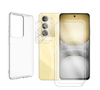 Lot de 2 Verre Trempé pour Realme C75 4G 6.72"" + Lot de 2 Verre Trempé Caméra Arrière + Coque souple silicone transparente - Visiodirect -