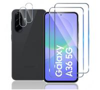 Lot de 2 Verre Trempé pour SAMSUNG GALAXY A36 5G + 2 Protection Objectif Caméra Arrière en Verre Trempé Ultra HD Anti-Rayures 9H - HQSELECTION®