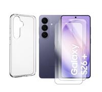 Lot de 2 Verre trempé pour Samsung Galaxy S26+ plus 5G SM-S947B 6.7"" + Coque de protection transparente souple silicone - Visiodirect -