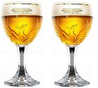 Lot de 2 verres à bière Grimbergen belge nucléés - 33 cl