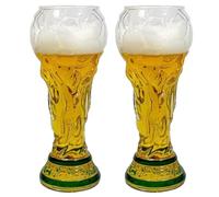 Lot de 2 verres à bière style trophée pour les coupes du monde 2026, verres à bière pour les fêtes de football 2026, pour les pères et les fans de football, 500 ml, 2 pièces B
