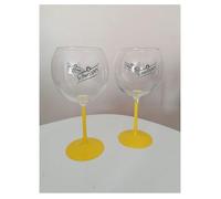Lot de 2 verres à cocktail schweppes pied jaune 50 cl neuf et officiel