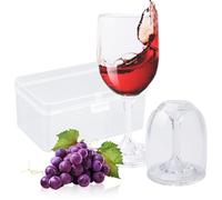 Lot de 2 verres à vin à emporter avec boîte de transport - 200 ml - Verres à vin blanc incassables - Verres à vin rouge modernes pour le camping, les fêtes à la piscine, les fêtes de jardin, les