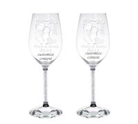 Lot de 2 verres à vin personnalisés, texte personnalisé avec photo gravée, 355 ml, cadeau de mariage, cadeau de vacances personnalisé pour femme, amateur de vin, meilleure amie