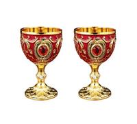 Lot de 2 verres à vin vintage médiéval de 30 ml en métal pour décoration de la maison, fournitures de fête vintage médiévale