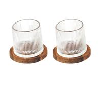 Lot de 2 verres à whisky - cook concept - ciselés - transparent