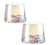 Lot de 2 verres à whisky en cristal en forme de montagne, à l'ancienne, pour bourbon, scotch, cocktails glacés, solides et durables, 240 ml (colorful, 2pcs)