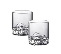 Lot de 2 verres à whisky en forme de montagne de style japonais - Verre transparent multi-usages pour cocktails, vin, jus de fruits, résistant à la chaleur et durable, cadeau pour la maison, le