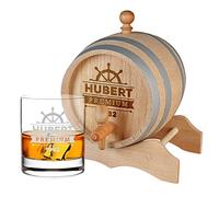 Lot de 2 verres à whisky personnalisés avec robinet, verre à whisky 320 ml - Cadeau d'anniversaire pour homme - pour spiritueux - Scotch, bourbon, whisky - Motif volant