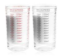 Lot de 2 verres doseurs en verre de 120 ml - Petit verre doseur - Mini verres doseurs - Verres à expresso - Avec balance - Pour fête, cuisine, bar