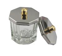 Lot de 2 verres octogonaux en cristal de qualité supérieure avec couvercle en acier inoxydable