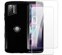 Lot De 2 Verres Tremp¿¿S + Coque Tpu Compatible Avec Crosscall Stellar-X5, Ensemble Antichoc Avec Protection D'¿¿Cran Et ¿¿Tui Souple (Noir)
