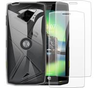 Lot De 2 Verres Trempés + Coque Tpu Compatible Avec Crosscall Action-X5, Ensemble Antichoc Avec Protection D'écran Et Étui Souple (Transparent)