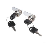 Lot de 2 verrous à came 16 mm et 20 mm en alliage de zinc avec clés pour boîte aux lettres, meubles, casier, porte en métal, bois, plastique, porte de sécurité (16 mm)