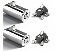 Lot de 2 verrous à came tubulaires haute sécurité pour distributeurs automatiques de snacks, boîtes à outils, camping-cars, armoires de rangement (clé d'ouverture unique)