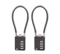 Lot de 2 verrous à combinaison à 4 chiffres de 18 cm pour casier de gym, casque, armoire de classement, boîte à outils, valise, sac à dos, noir