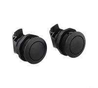 Lot de 2 verrous à pêne dormant à bouton-poussoir pour porte verticale, fabriqués avec des boutons en plastique ABS galvanisé pour plus de résistance, verrouillage et libération sans clé (noir)