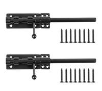 Lot de 2 verrous coulissants en acier inoxydable 304, loquets à glissière avec trou pour cadenas, pour porte intérieure, clôture en bois, porte de remise, de jardin et de grange, 10 pouces