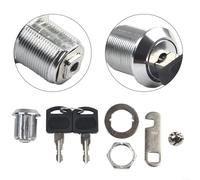 Lot de 2 verrous de boîte à outils de rechange avec serrure à came tubulaire pour armoire et boîte à outils avec deux clés identiques chacune sans clé pour un rangement sécurisé (20 mm)