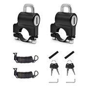 Lot de 2 verrous de casque de moto - Verrou de sécurité avec corde de rappel - Universel - Pour tubes de guidon de 22 à 28 mm - Pour motos, vélos ou scooters