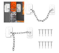 Lot de 2 verrous de fenêtre réglables pour fenêtre coulissante UPVC, sans perçage, pour la sécurité des enfants et des animaux domestiques (vis incluses)