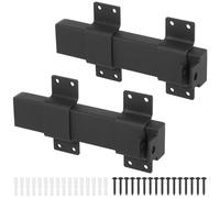 Lot de 2 verrous de portail coulissants en métal robuste avec pénétration de cadenas, loquets de porte anti-corrosion avec vis pour clôture en bois, granges, jardins et cours