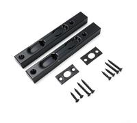 Lot de 2 verrous de porte à pêne encastré de 15,2 cm avec loquet à levier en acier inoxydable pour clôture et portes en bois, avec plaques de gâche et vis, convient pour les portes intérieures