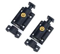 Lot de 2 verrous de porte à ressort automatique en acier inoxydable, verrou coulissant avec bouton poussoir, verrou de sécurité for armoire, meubles, placard, 2 pouces, noir
