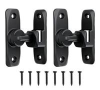 Lot de 2 verrous de porte coulissante avec loquet rabattable, serrure de porte à 90 degrés et loquet de portail de jardin, serrure de sécurité à bouton tournant pour portails en bois PVC, garage