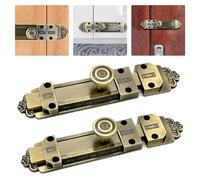 Lot de 2 verrous de porte double face - Verrou de porte - Verrou à ressort - Verrou de porte - Verrou blindé - Verrou coulissant intérieur pour porte de jardin - En acier inoxydable