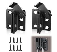 Lot de 2 verrous de porte verrouillables - 63 x 53 mm - Serrure à visser - Verrou de porte extérieur - Noir - s'ouvre sur le côté droit - Serrure pour porte de jardin, fenêtre, clôture
