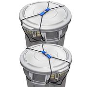 Lot de 2 verrous de poubelle pour animaux et ratons laveurs - Cordon élastique robuste - Grand couvercle pour poubelle d'extérieur