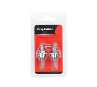 Lot de 2 verrous de sangle de guitare à tête ronde pour guitare acoustique, électrique, basse et ukulélé, argenté, 4,5 x 2,5 cm, aucune modification nécessaire, design à clipser sécurisé