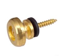 Lot de 2 verrous de sangle de guitare avec vis et feutres pour guitare électrique, acoustique, basse, ukulélé, goupilles sécurisées à bouton argenté doré, 14,8 x 9,7 mm (doré)