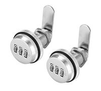 Lot de 2 verrous de sécurité à combinaison à code par mot de passe en métal sans clé à 3 chiffres pour la sécurité de boîte, armoire, tiroir, boîte aux lettres, porte de meubles (20 mm, argent)