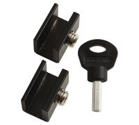 Lot de 2 verrous de sécurité réglables pour fenêtre et porte coulissante avec clé verticale et butée de verrouillage pour une protection antivol fiable (noir)