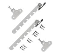 Lot de 2 verrous entrebâilleurs de fenêtre à battant à position réglable de 14,5 cm, régulateur d'inclinaison pour fenêtres, convient pour fenêtre ou porte en bois/métal, acier inoxydable - 7 fentes