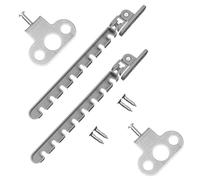 Lot de 2 verrous entrebâilleurs de fenêtre à position réglable, régulateur d'inclinaison pour fenêtres, convient pour fenêtre ou porte en bois/métal, plastique rigide - 8 fentes (18 cm réglable)