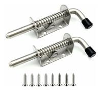 Lot de 2 Verrous Ressort en Acier Inoxydable pour Porte de Garage et Abri de Jardin PZCC