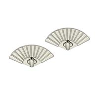 Lot de 2 verrous torsadés pour sac à main, sac à main, fermeture en éventail, 6,1 x 3,3 cm - Argenté