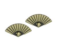 Lot de 2 verrous torsadés pour sac à main, sac à main, fermeture en éventail 6,1 x 3,3 cm - Pour portefeuilles, sacs à main, fabrication de sacs à main - Vert antique