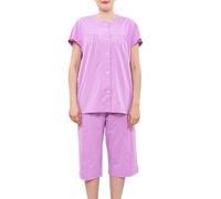 Lot de 2 vêtements alités pour patients post-chirurgie, dialyse, fractures, patients, femmes, adaptatifs, violet, L